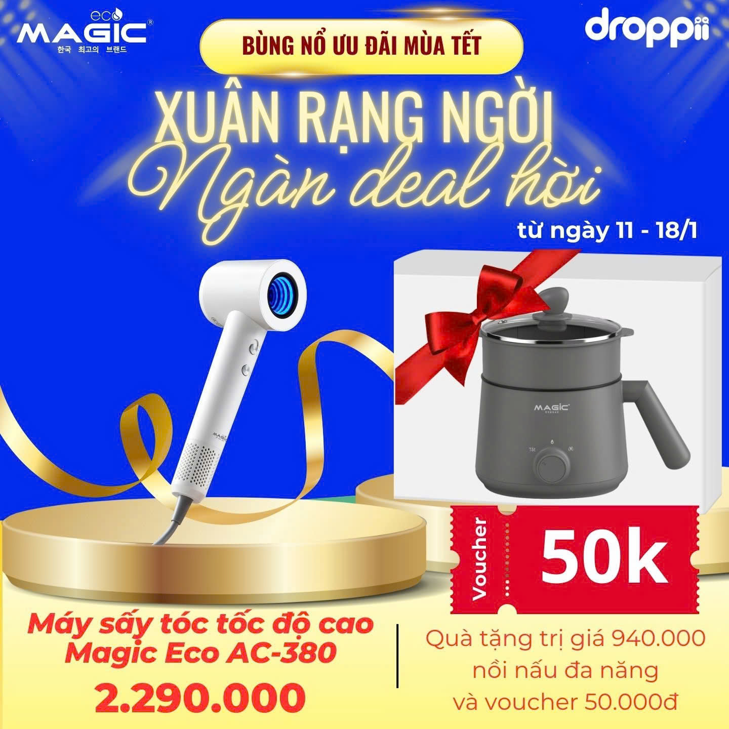 Máy sấy tóc ion Magic Eco AC-380